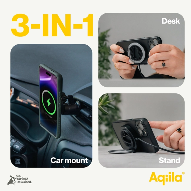 Aqiila Chargebird QC1 Qi2 Wireless Charger with Car Mount 
