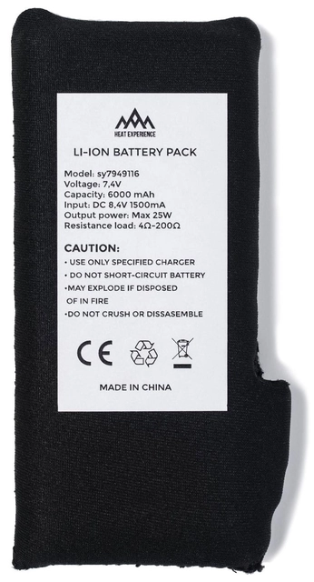 HeatX Battery 6000mAh for garments 
