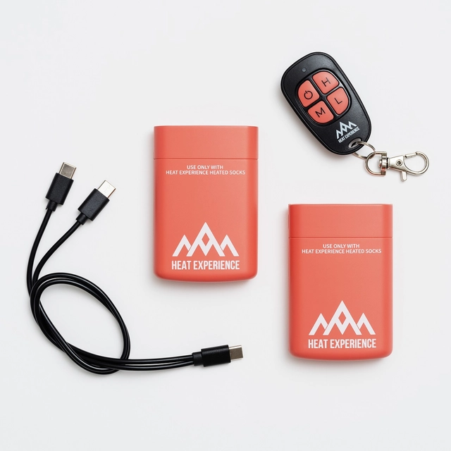 HeatX Heated Technical Socks w/batt. S Red/Black - EU37/39 