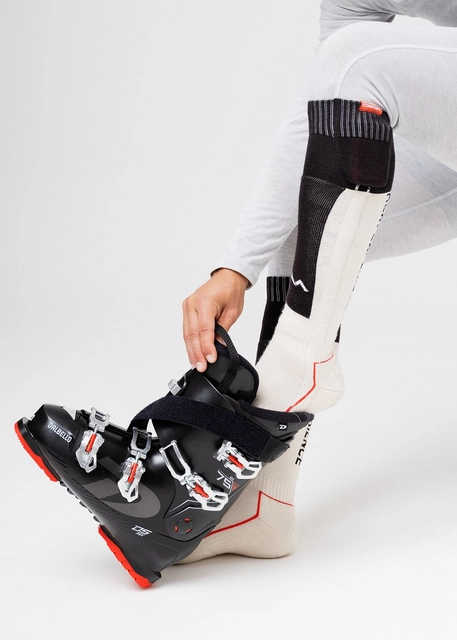 HeatX Heated Technical Socks w/batt. S Sand/Black - EU37/39 