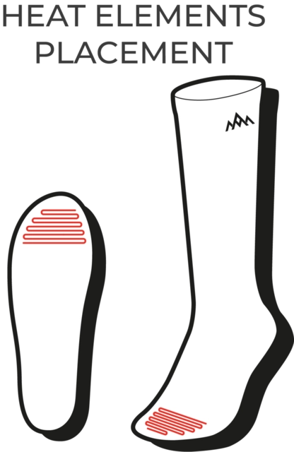 HeatX Heated Technical Socks w/batt. S Sand/Black - EU37/39 