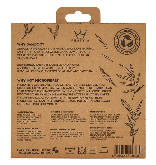 Peaty's Bamboo Bicycle Cleaning Cloths 3-pack 