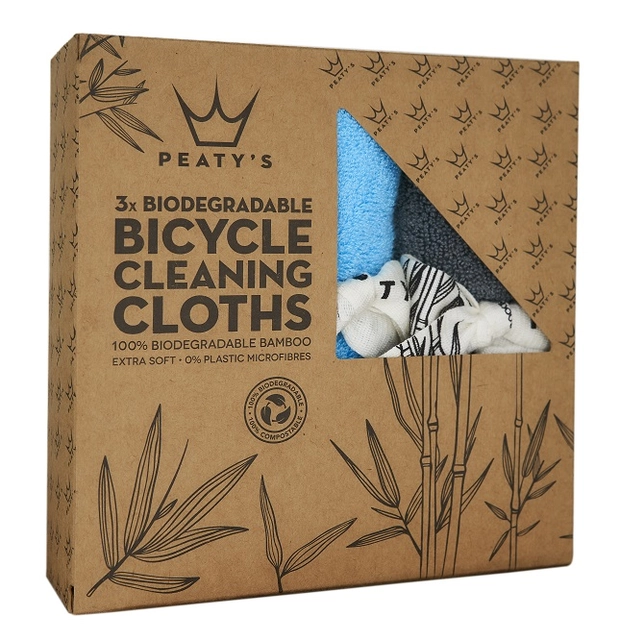 Peaty's Bamboo Bicycle Cleaning Cloths 3-pack 