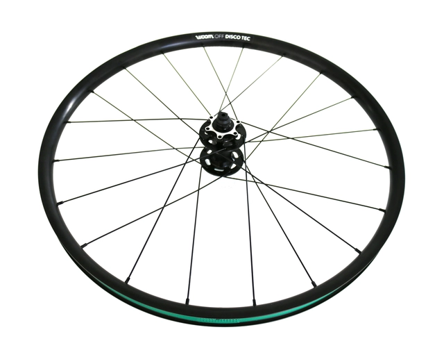 Hjul 24" foran disc Woom OFF 100x15mm, 6-bolt 