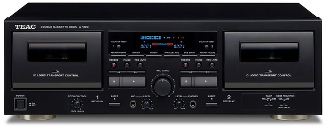 TEAC W-1200 Double Cassettedeck Black 