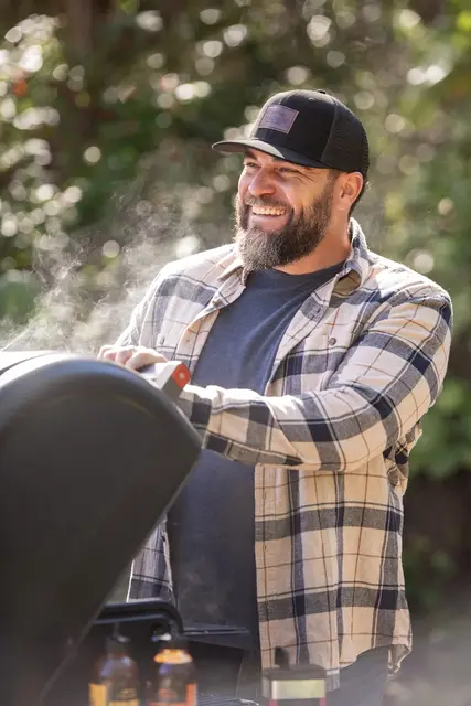 Traeger Branded 7-panel Cap Black w/patch logo 