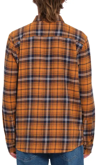 Volcom Caden Plaid LS Chestnut Brown - S 