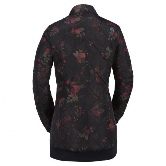 Volcom Casco Down Puff Jkt Black Floral Print - S 