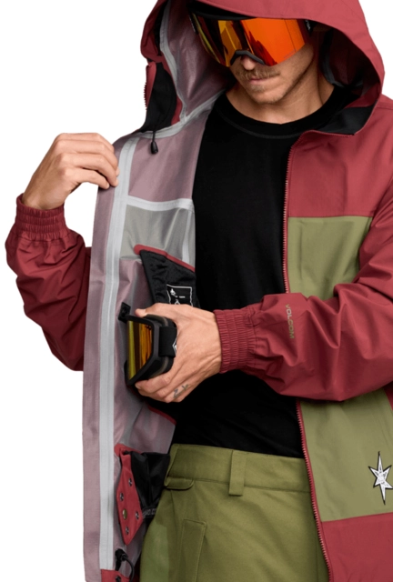 Volcom Arthur 3L Jacket Burnt Red - L 