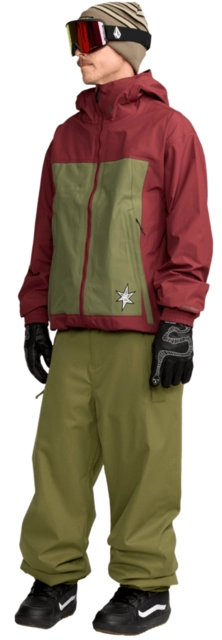 Volcom Arthur 3L Jacket Burnt Red - L 