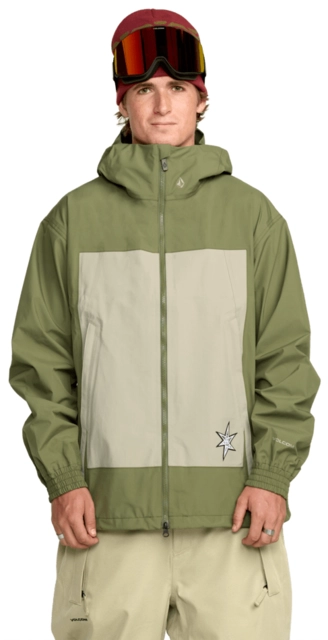Volcom Arthur 3L Jacket Dark Olive - M 