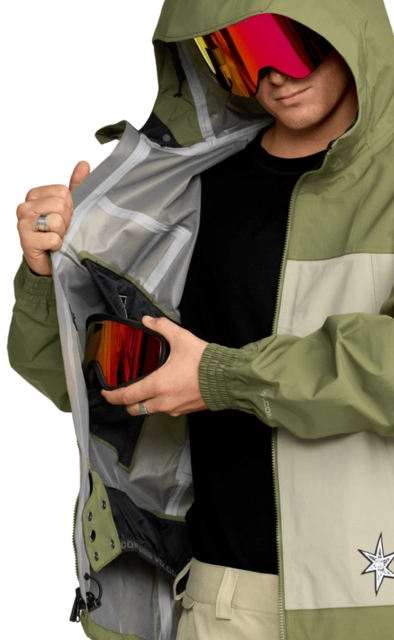 Volcom Arthur 3L Jacket Dark Olive - M 