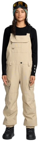 Volcom Creston 3D Stretch Bib Overall Oatmeal
