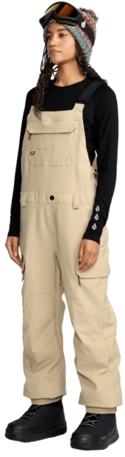 Volcom Creston 3D Stretch Bib Overall Oatmeal - L 