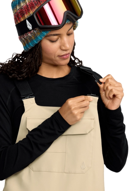 Volcom Creston 3D Stretch Bib Overall Oatmeal - L 