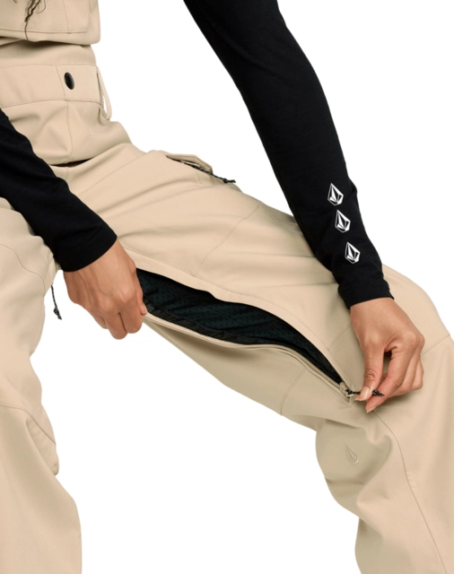 Volcom Creston 3D Stretch Bib Overall Oatmeal - L 