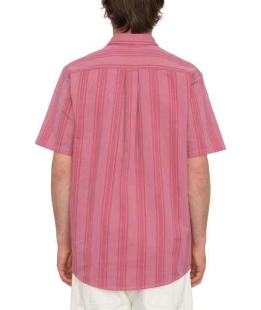 Volcom Newbar Stripe SS Washed Ruby - S 