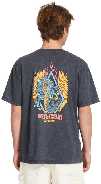 Volcom Draggin Stone HTH SS Tee Heather Black - M 