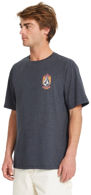 Volcom Draggin Stone HTH SS Tee Heather Black - M 