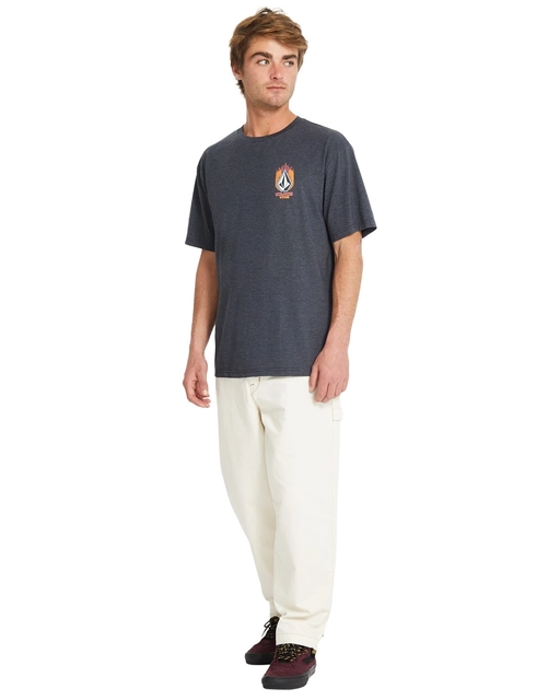 Volcom Draggin Stone HTH SS Tee Heather Black - M 