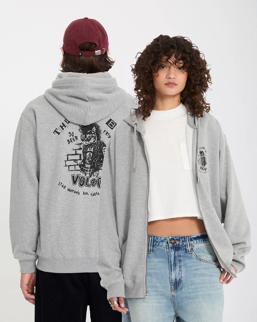 Volcom Catastrophy Zip Heather Grey - L 
