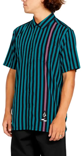 Volcom Schroff X Volcom Stripe SS Dusty Aqua - M 