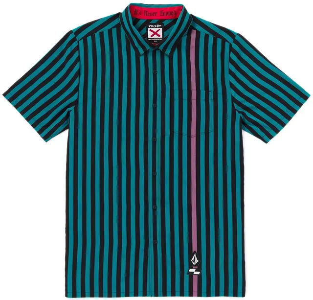 Volcom Schroff X Volcom Stripe SS Dusty Aqua - M 